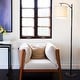 preview thumbnail 4 of 7, Brightech Montage 62 in. Mid-Century Modern LED Super Bright Floor Lamp with Beige Fabric Drum Shade