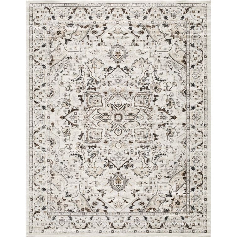 Traditional Cream/Beige Oriental Area Rug