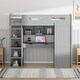 preview thumbnail 23 of 38, Twin Size Solid Wood Loft Bed with Desk, Wardrobes & Drawers