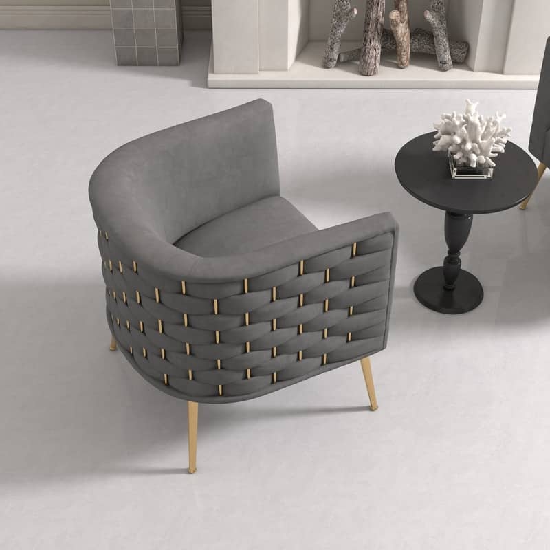 SEYNAR Mid-Century Modern Velvet Round Accent Chair for Living Room