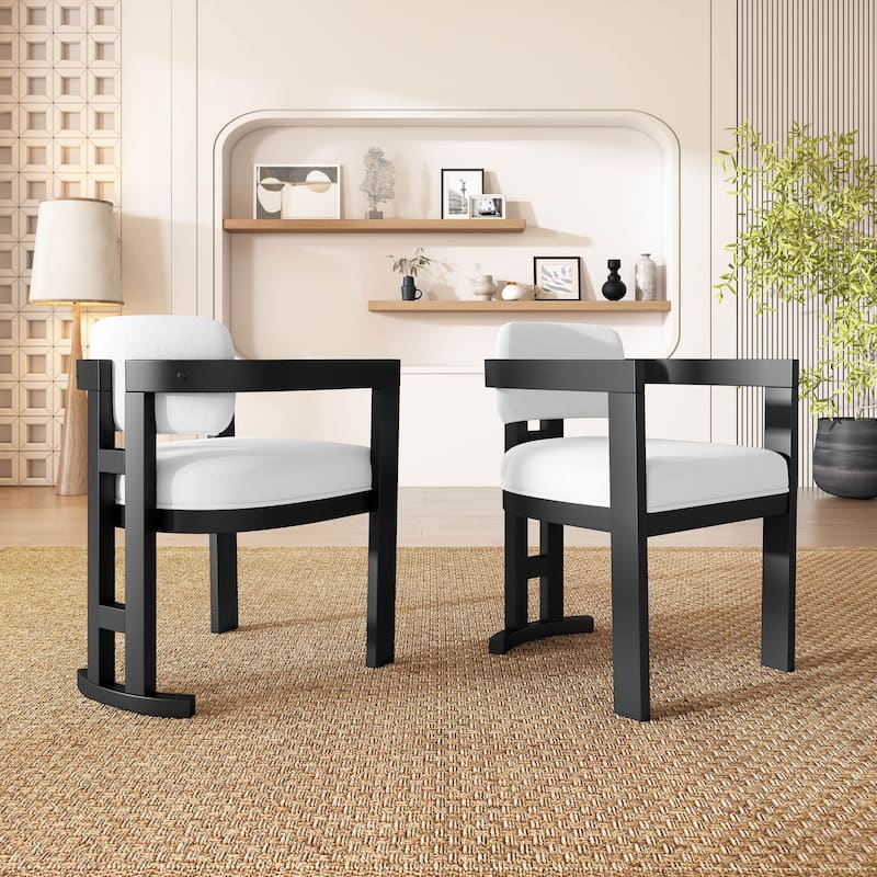 Christopher Knight Home - Evelyn Upholstered Rubberwood Dining Chairs for Stylish and Comfortable Dining Spaces (Set of 2)