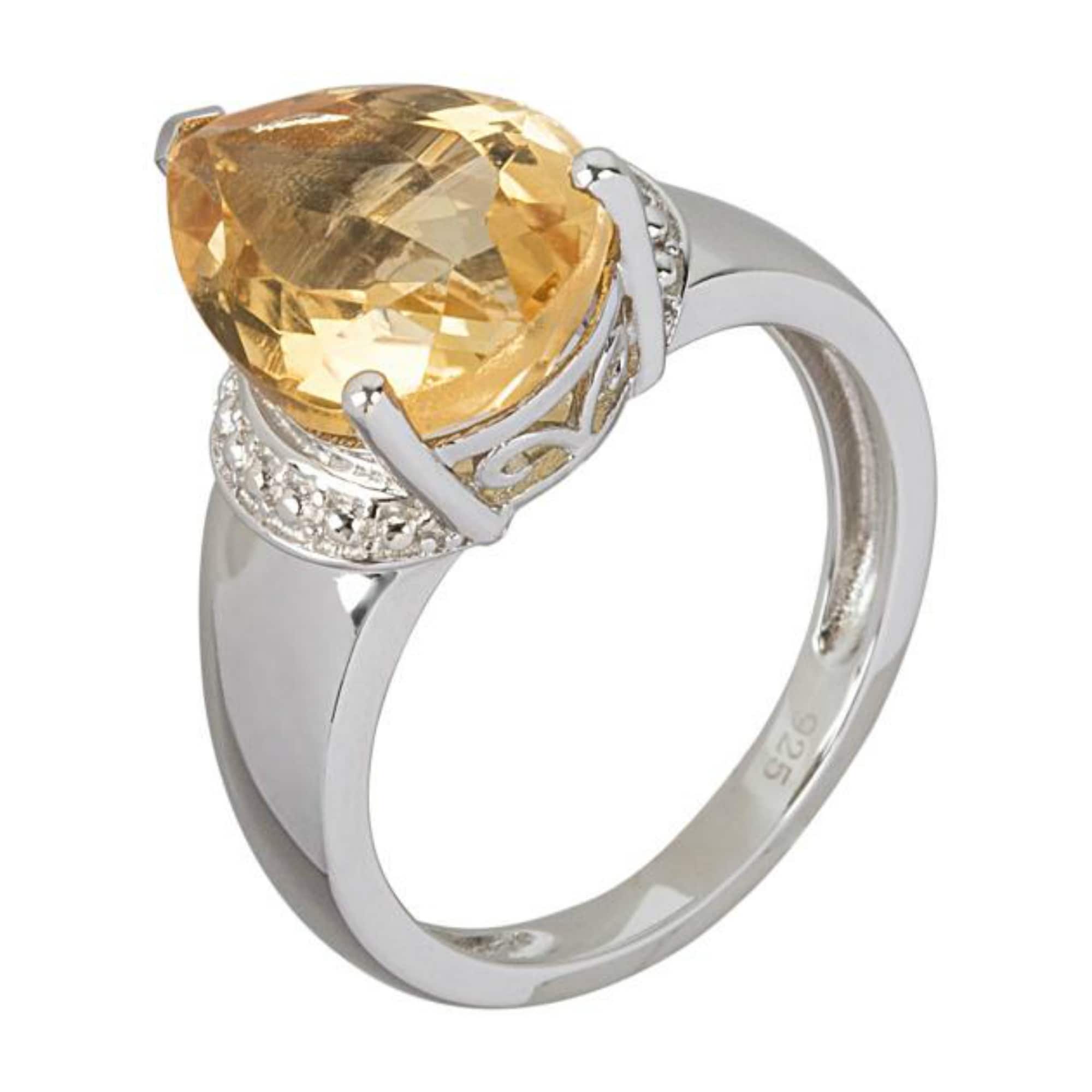 Pinctore 925 Sterling Silver Citrine Ring