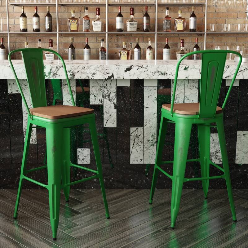 All-Weather Bar Height Stool with Poly Resin Seat
