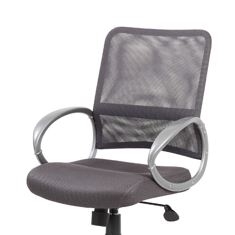 Toi Rolling Task Chair, Charcoal Gray Mesh, Pewter, Adjustable