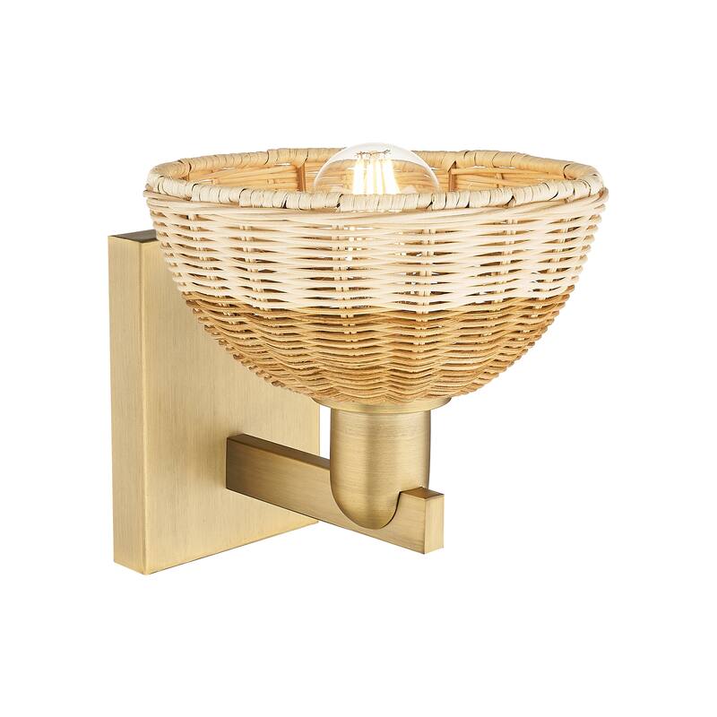 Innovations Lighting Downtown Urban - Natural Ballston Dome - 1 Light 7" Wall-mounted Sconce with Basketweave Shade