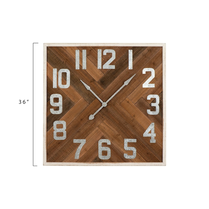Wood and Metal Wall Clock