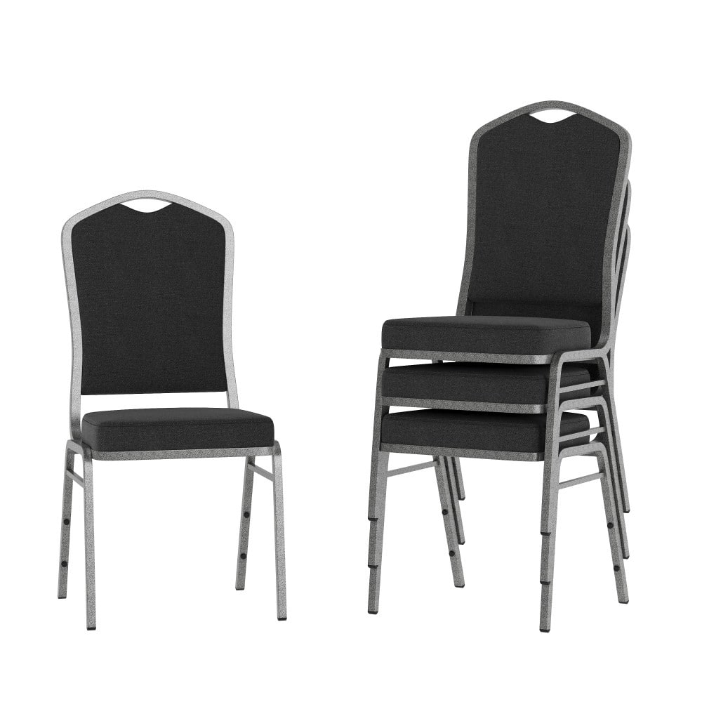 4 Pack Crown Back Stacking Banquet Chair - 20.25"D x 17.25"W x 38"H