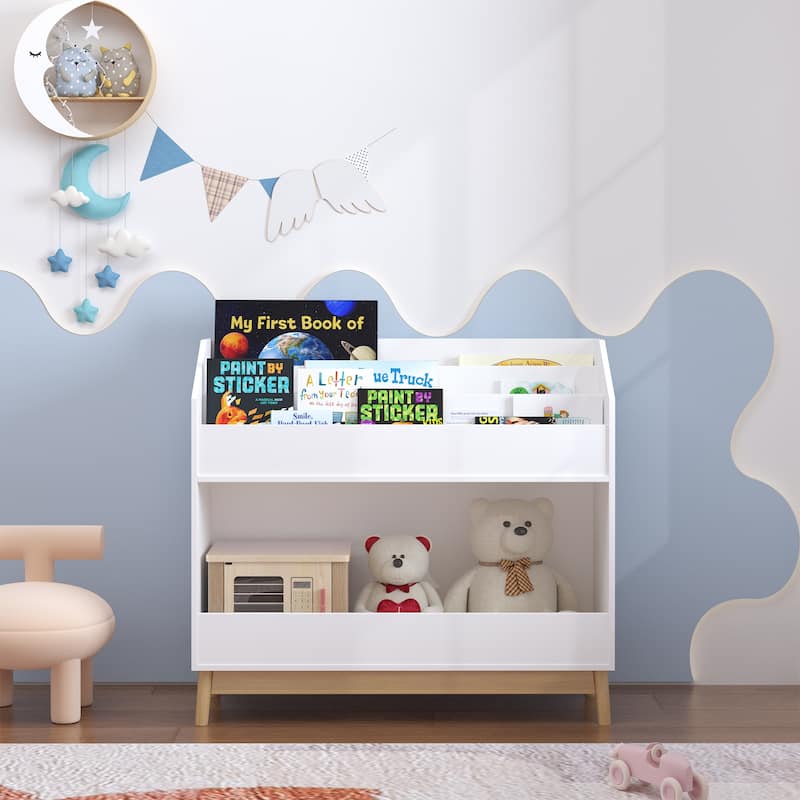 Toddler Book Display Shelf with Storage