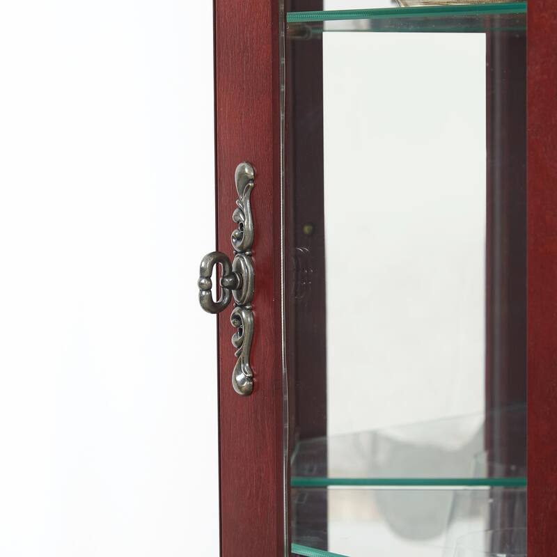 Corner Curio Cabinet with Lights(E26 light bulb not included)