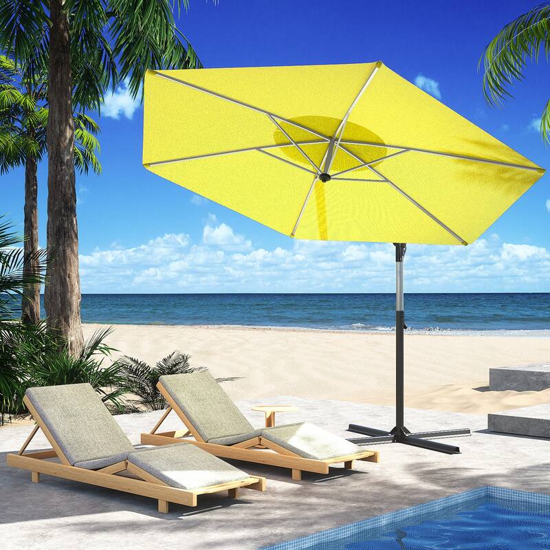 COSIEST 10ft Outdoor Offset Hanging Umbrella Patio Umbrella