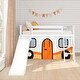 preview thumbnail 15 of 23, Max and Lily Classic Twin-Size Low Loft with Easy Slide and Curtain