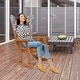 preview thumbnail 8 of 7, Wooden Rocking Chair Teak Color Fir Wood Vertical Backrest