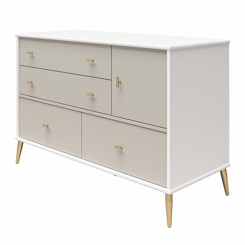 Little Seeds Valentina Asymmetrical 4 Drawer / 1 Door Convertible Dresser