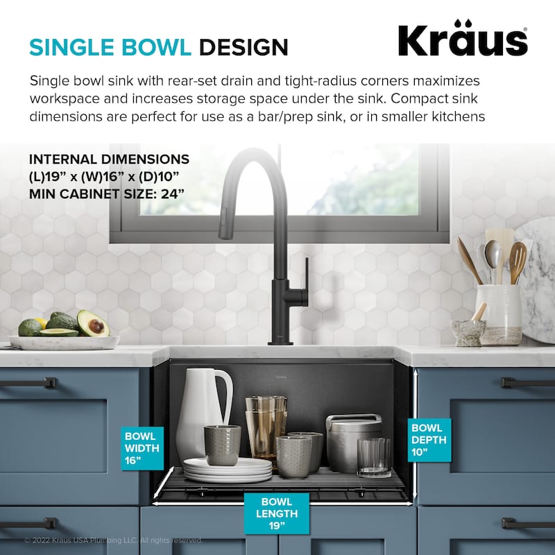 KRAUS Kore Workstation Undermount Stainless Steel Kitchen Sink