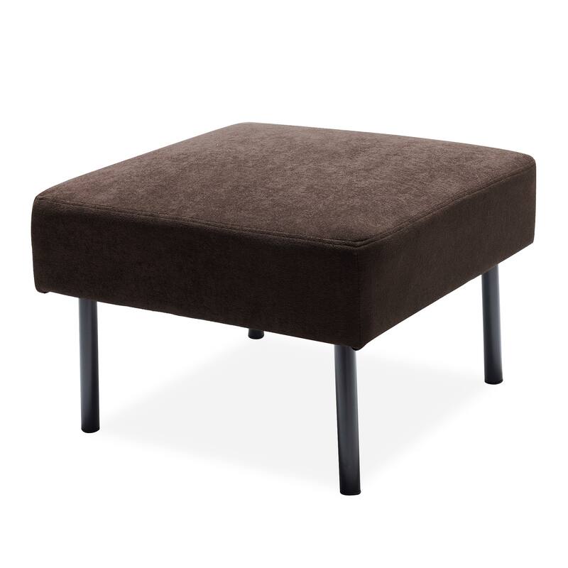 L-Shaped 2 Seater Sofa with Ottoman, Modern Polyester Fabric Loveseat Sofa, Comfy Small Couches for Small Space