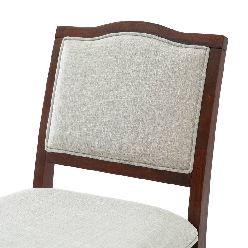 Roomfitters Counter Height Bar Stools Set of 2, Upholstered Bar Chairs with Back, Rubber Wood Frame for Kitchen Island