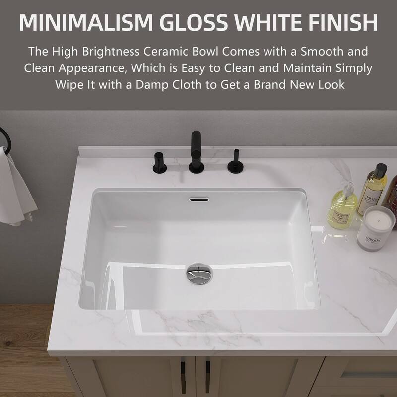 23 5/8" Vessel Sink Rectrangle Undermount Bathroom Sink With Overflow (2 Pack) - 24"Rectrangle Undermount Bathroom Sink(2 Pack)