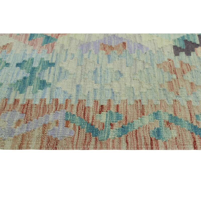 Sun Faded Flatweave Nikoo Grey/Rust Rug - 6'11" x 9'11"