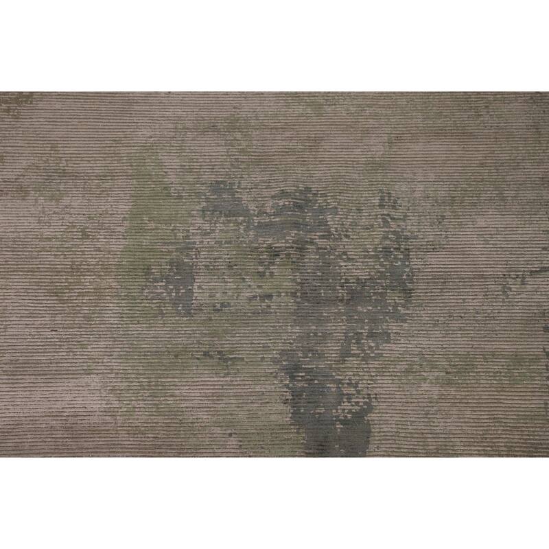 Striped / Abstract Oriental Area Rug Handmade Wool Carpet - 6'0"x 9'1"