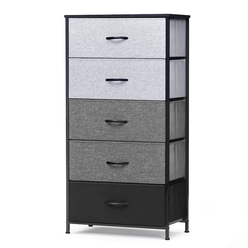 Pellebant Fabric Vertical Dresser Storage Chest Tower with 5 Drawers