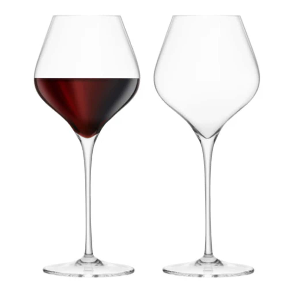 Final Touch Set of 2 Burgundy Lead Free Crystal Glasses - 23.6 oz