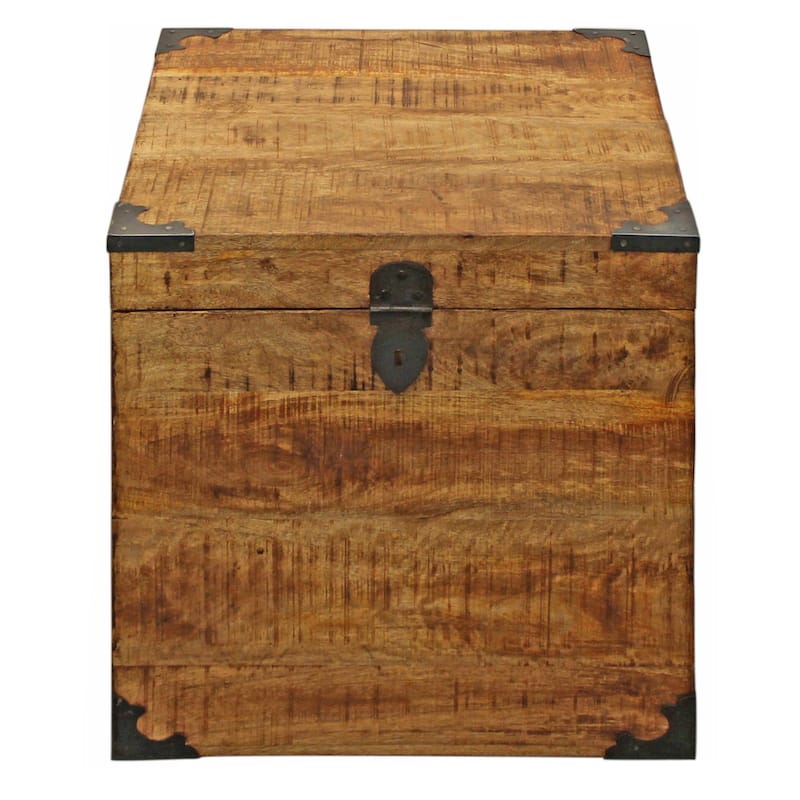 HomeRoots 20" Natural Brown Solid Wood Square End Table - 18.00 in. x 20.00 in. x 18.00 in.