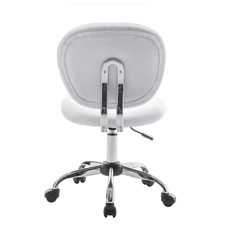Porthos Home Elsy Mesh Upholstered Armless Office Chair with Chrome Roller Base