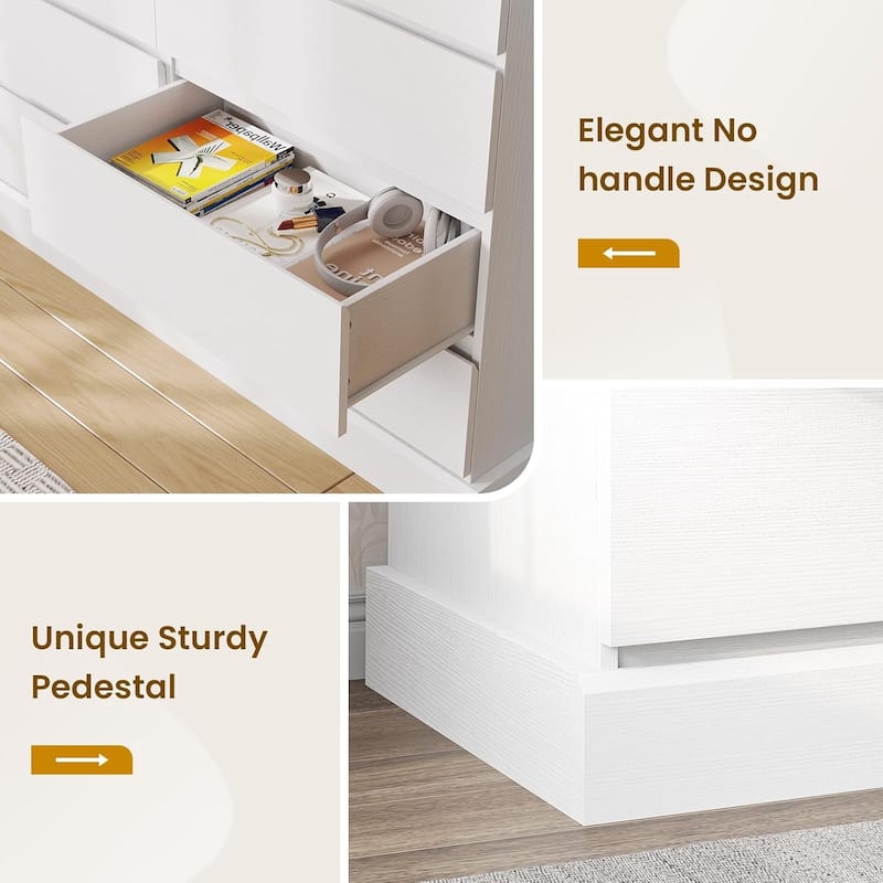 Bedroom Dresser Charging Station Storage Drawers Chest of Drawers