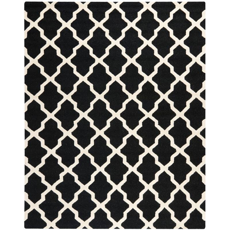 SAFAVIEH Handmade Cambridge Eirny Moroccan Trellis Wool Rug - 11' x 15' - Black/Ivory