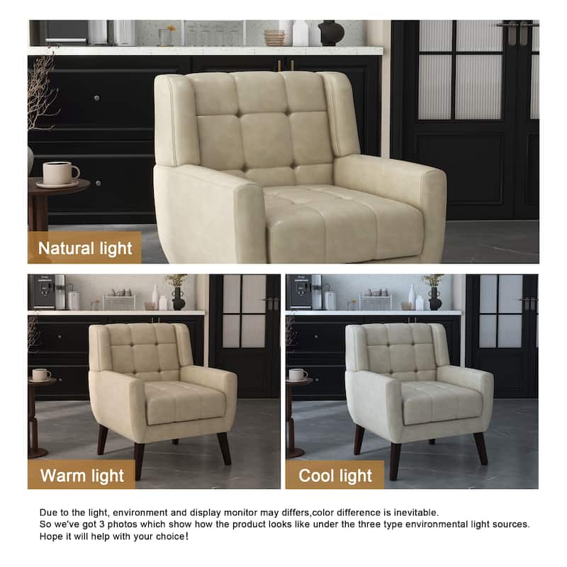 Tufted Upholstered Accent Armchair