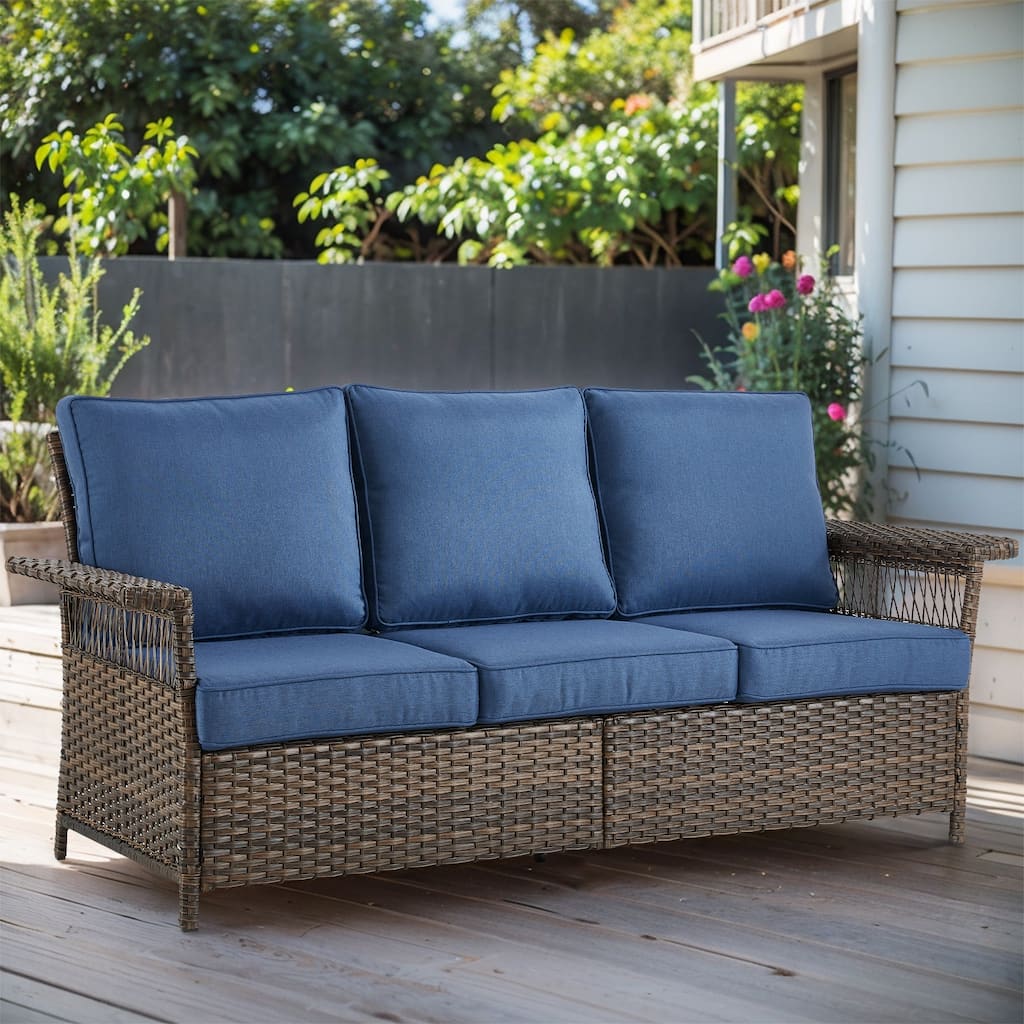Outdoor PE Rattan Sofa Furniture Set - Brown