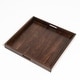 preview thumbnail 18 of 76, KINWELL Square Black Walnut Wood Serving Tray Ottoman Tray with Handles