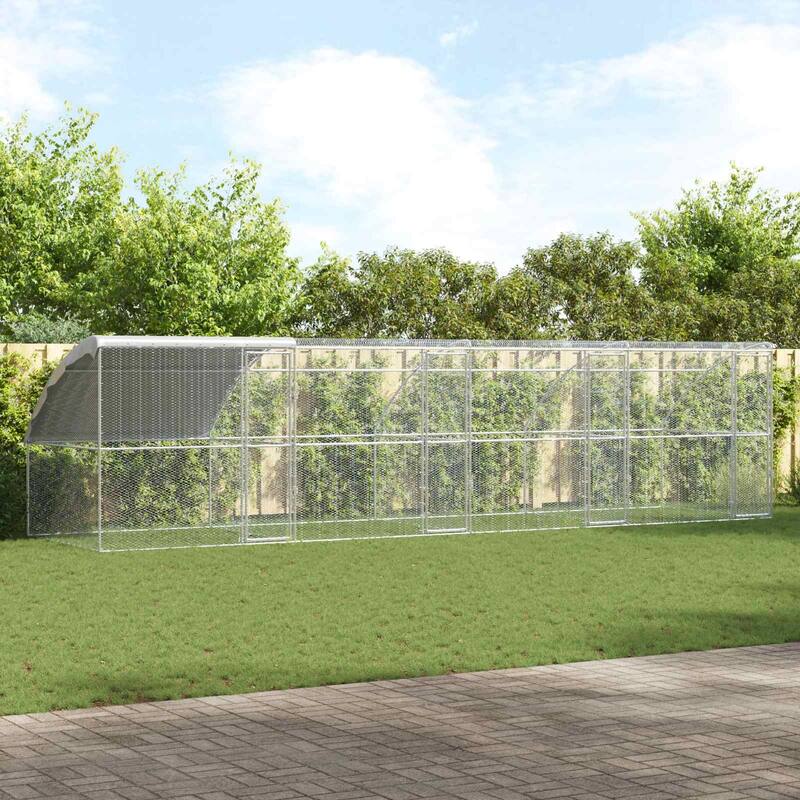 vidaXL Chicken Cage 4 pcs Silver 314.96 x 78.74 x 78.74 in - 314.96 x 78.74 x 78.74 in