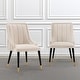 preview thumbnail 1 of 2, Manhattan Comfort Eda Wood Upholstered Dining Chair Set of 2 - Cream