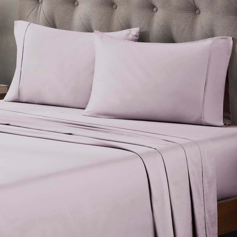 Superior Egyptian Cotton 400 Thread Count Solid Deep Pocket Bed Sheet Set - Lilac - Twin XL