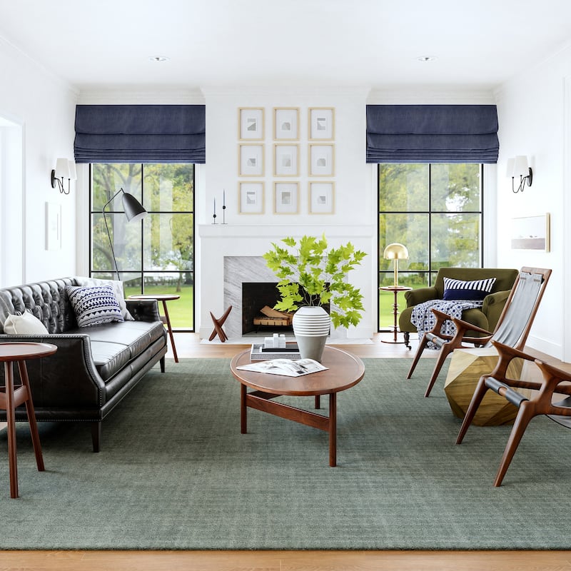 Southwest Striped Wool Area Rug - 8'6" x 11'6" - Green