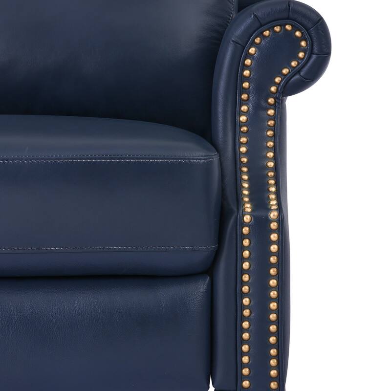 Push Back Genuine Leather Recliner Chair,Modern Recliner Sofa With Adjustable Backrest And Single Chair For Living Room