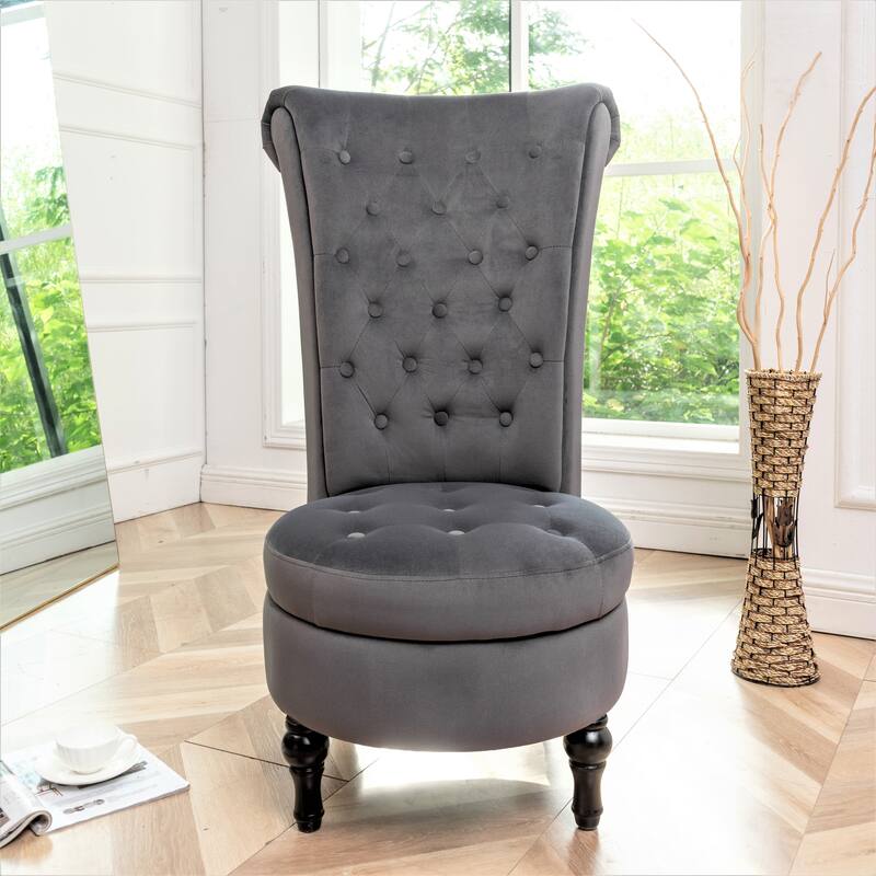 US Pride Furniture Gosser 20" Wide Velvet High Back Vanity Chair