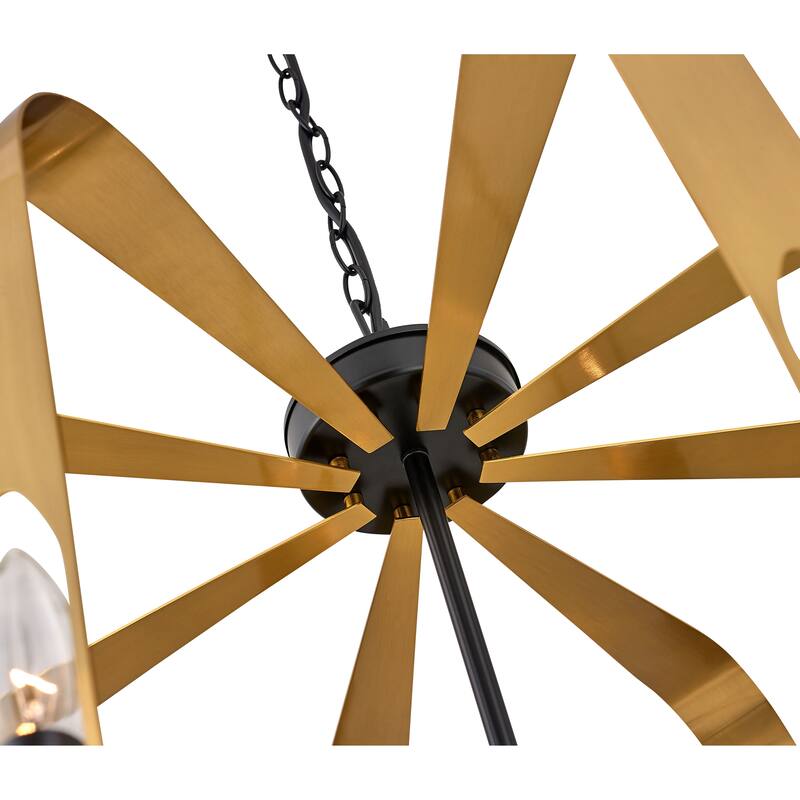 Lantern 8 Light Modern Geometric Chandelier - 28.34"x28.34"x25.59"