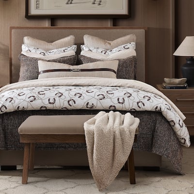 Tasha Polizzi for Paseo Road Pierre Equestrian Cotton Sateen Western Modern Rustic 3 Piece Duvet Cover Set