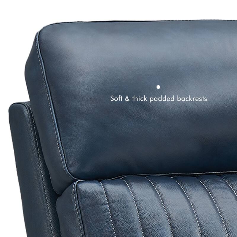 Genuine Leather Reclining Loveseat with Triple Power Adjustable Headrest, Lumbar Support, Zero Gravity, USB & USB-C Ports