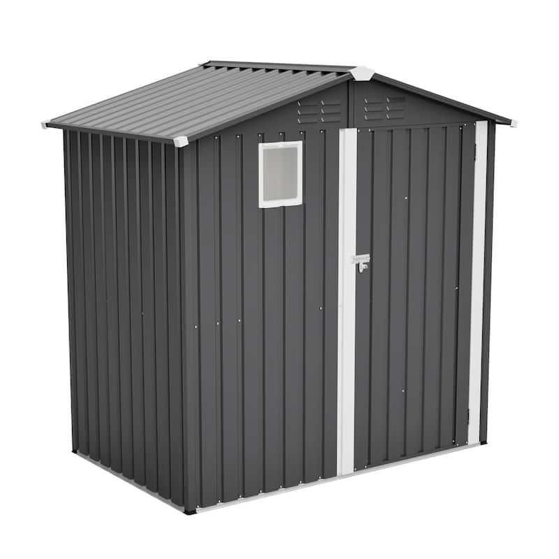 GDFStudio - Lucas All-Weather 6x4 ft Outdoor Storage Shed with Robust Construction and Easy Assembly