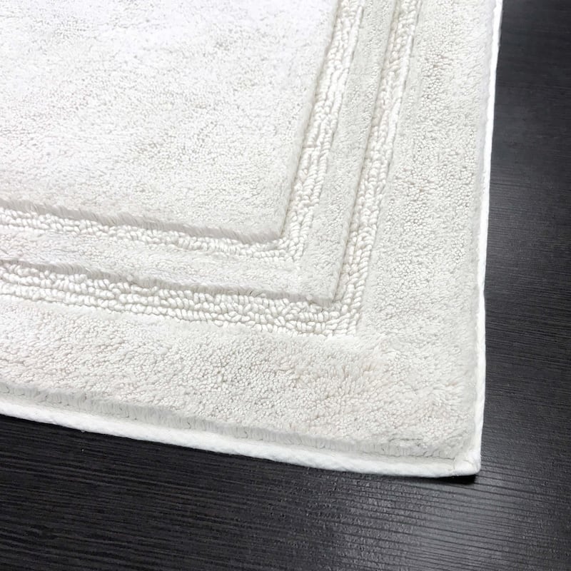 Superior Cotton Solid Non-slip Backing 2-Piece Bath Rug Set
