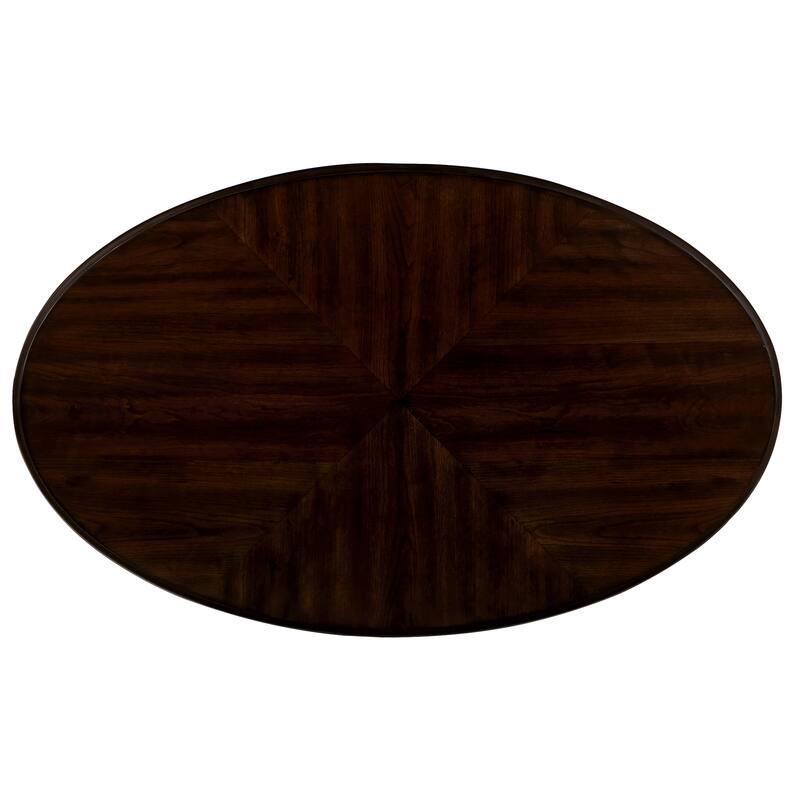 42" Oval Wood Coffee Table for Living Room,2-Tier Solid Wood Cocktail Table with Open Storage Shelf, Easy Assembly