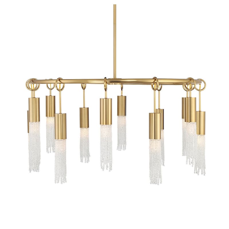 Savoy House 1-1367-12 Chelsea 12 Light 40" Wide Beaded Ring Chandelier - Warm Brass