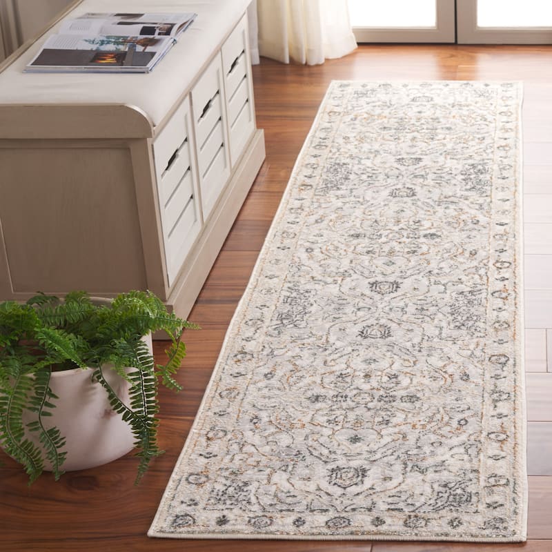 SAFAVIEH Alenia Corry Oriental Rug - 2' x 8' Runner - Grey/Beige Gold