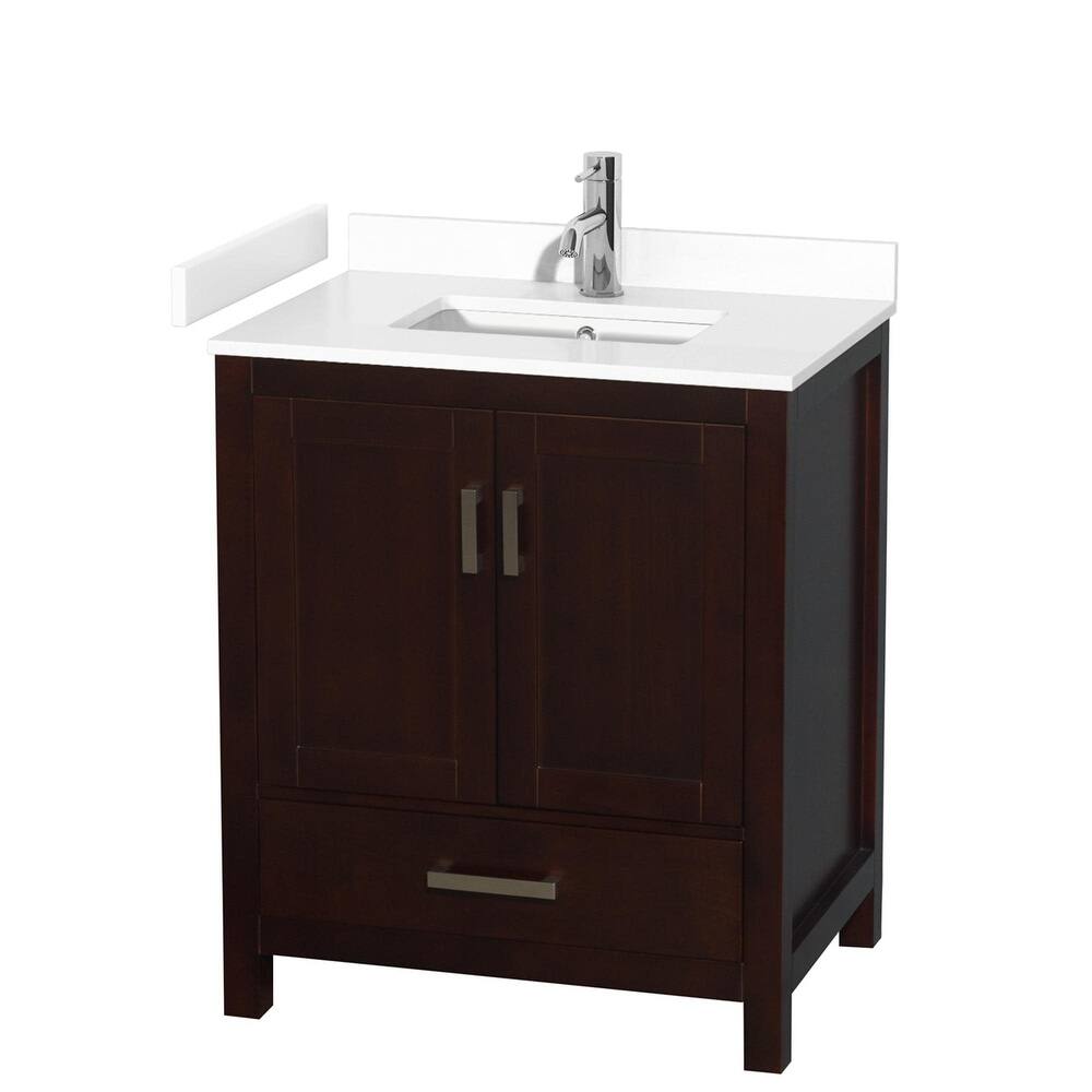 Wyndham Collection Sheffield 30" Single Bathroom Vanity, Carrara