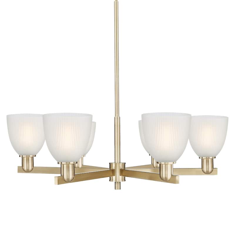 Innovations Lighting 716-6CR-11-36 Castile Chandelier Castile 6 Light - Champagne Bronze / White