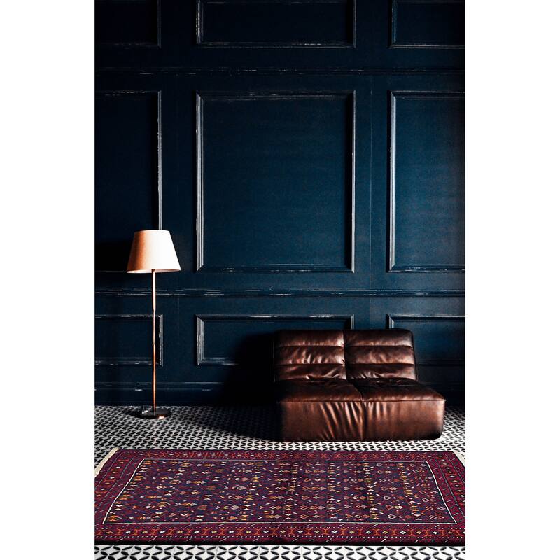 ECARPETGALLERY Hand-knotted Teimani Dark Navy Wool Rug - 3'5 x 5'9