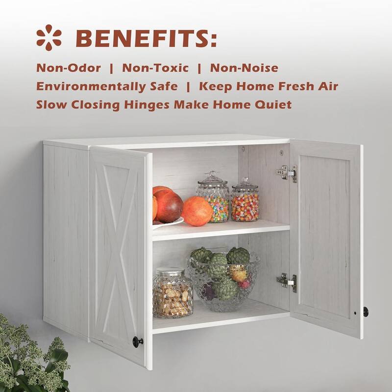 Farmhouse Wall-Mounted Storage Cabinet for Kitchen or Laundry